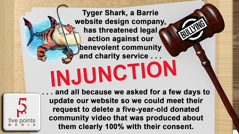 Tyger Shark Has Threatened Legal Action Against Our Benevolent Community and Charity Service