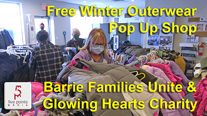 Barrie Families Unite and Glowing Hearts Charity Free Winter Outerwear Pop Up Shop, 2020