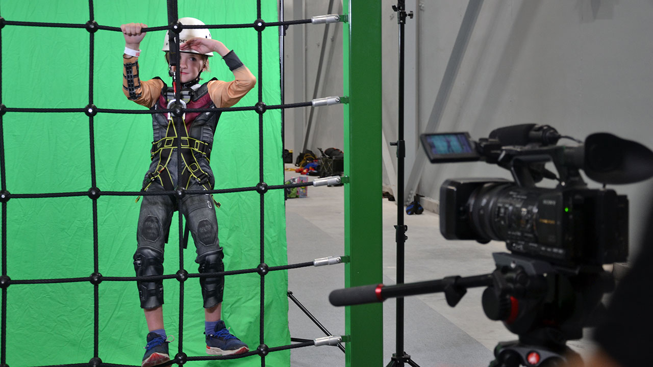 Again, we used green screen at Jack’s Urban Jungle to change a playground into a battlefield.