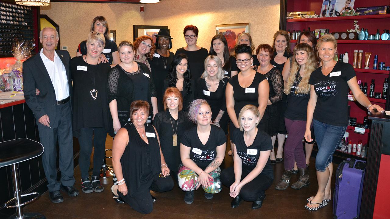 This happy group is from Connect Hair Studio in Barrie, long-time supporters