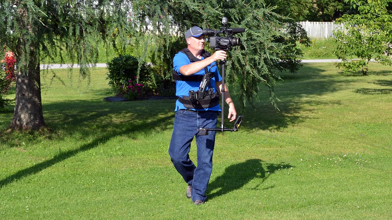 We have all of the latest technology, such as this SteadiCam image stabilizer system
