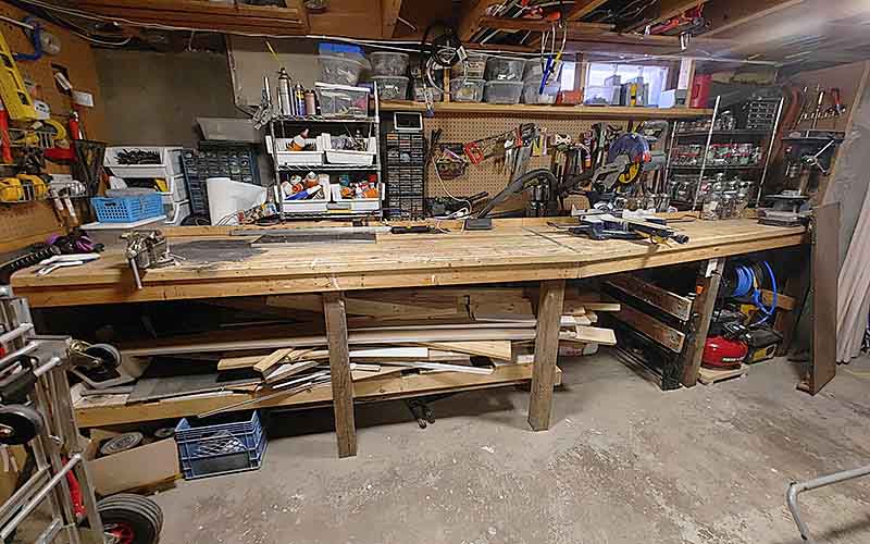 We also offer a 16' work bench, and many tools for creative use.